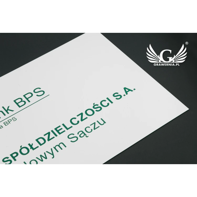 Company Signboard - size 600x300mm - white engraving laminate - SZ113