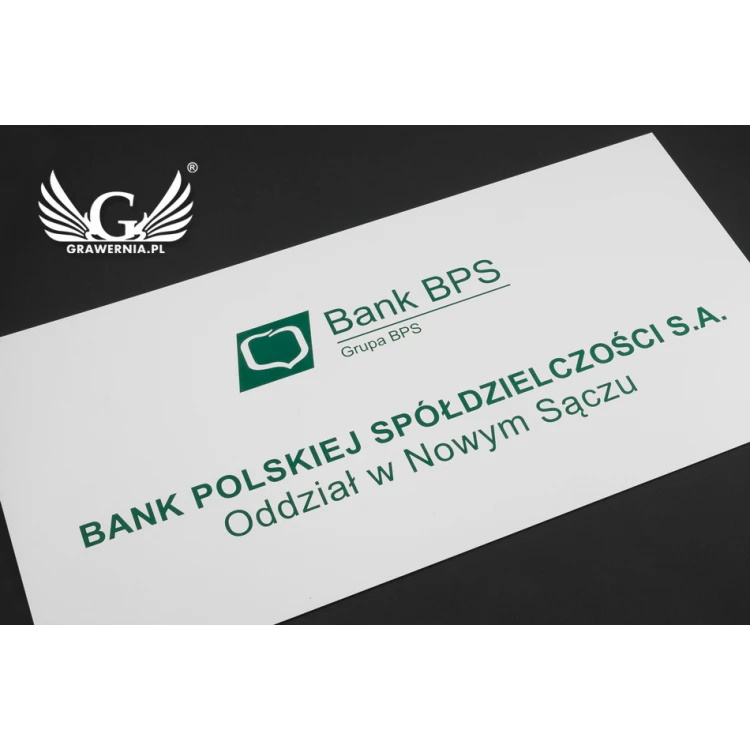 Company Signboard - size 600x300mm - white engraving laminate - SZ113