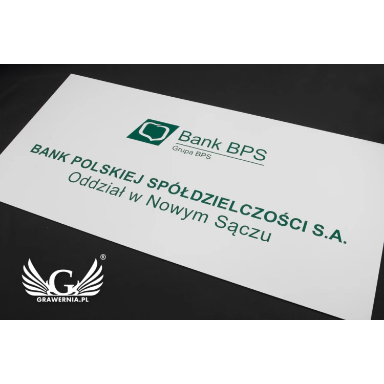 Company Signboard - size 600x300mm - white engraving laminate - SZ113