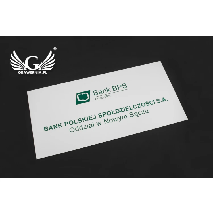 Company Signboard - size 600x300mm - white engraving laminate - SZ113