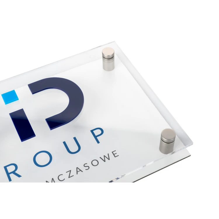 White Dibond and Acrylic Company Sign - Convex Letters - Size 360x220mm - SPD038