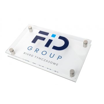 White Dibond and Acrylic Company Sign - Convex Letters - Size 360x220mm - SPD038