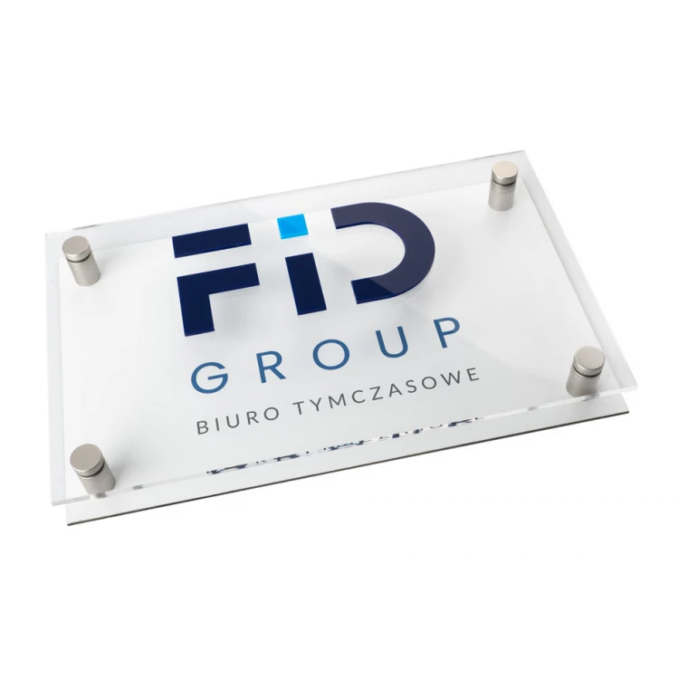 White Dibond and Acrylic Company Sign - Convex Letters - Size 360x220mm - SPD038