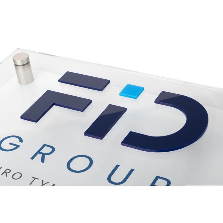 White Dibond and Acrylic Company Sign - Convex Letters - Size 360x220mm - SPD038