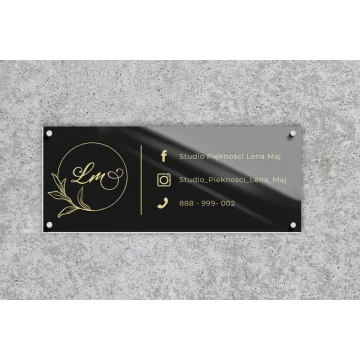 Company sign made of transparent plexi - UV print - dim. 1000x420mm - SZ160