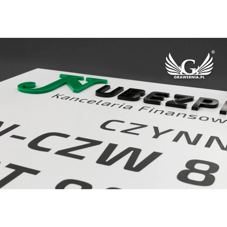 COMPANY SIGN with EMBOSSED LOGO - for doors - SZ117 - dimensions: 420x300mm