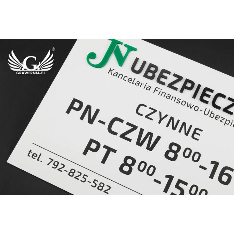 COMPANY SIGN with EMBOSSED LOGO - for doors - SZ117 - dimensions: 420x300mm