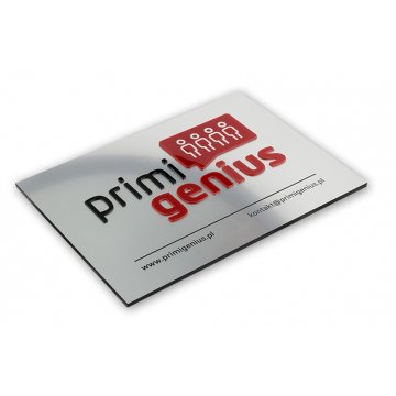 COMPANY SIGN with EMBOSSED LOGO - silver - SZ069 - dimensions 250x180mm