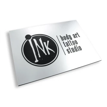 COMPANY SIGN with EMBOSSED LOGO - silver - SZ062 - dimensions 297x210mm (A4)
