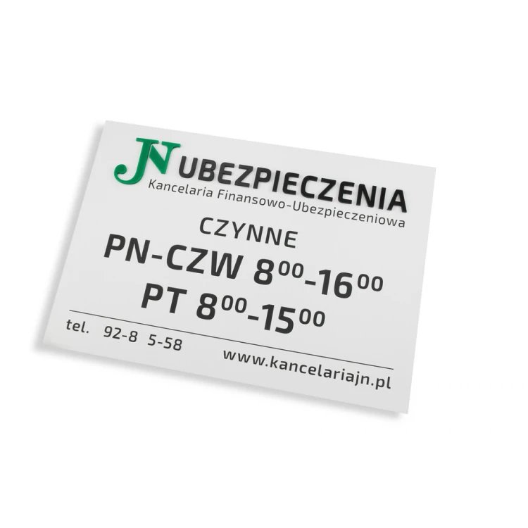 COMPANY SIGN with EMBOSSED LOGO - for doors - SZ117 - dimensions: 420x300mm