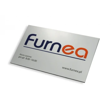 COMPANY SIGN with EMBOSSED LOGO - silver - SZ067 - dimensions 300x179mm