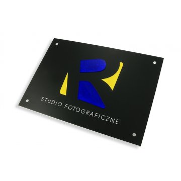 COMPANY SIGN with EMBOSSED LOGO - colorful - SZ071 - dimensions: 297x210mm (A4 format)