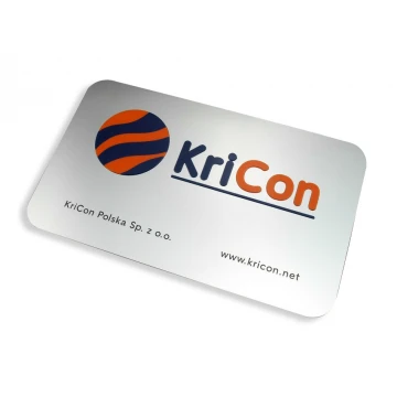 COMPANY SIGN with EMBOSSED LOGO - silver - SZ063 - dimensions 300x179mm