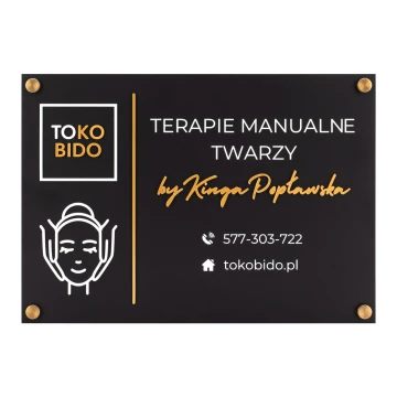 Company sign with raised logo - black laminate with white engraving - size 297x210mm - SZ182
