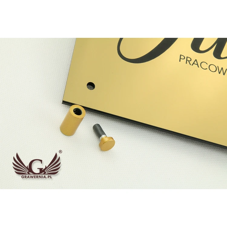 COMPANY SIGN with EMBOSSED LOGO - gold - SZ070 - dimensions: 297x210mm (A4 format)