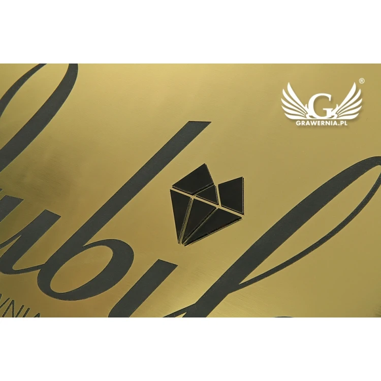 COMPANY SIGN with EMBOSSED LOGO - gold - SZ070 - dimensions: 297x210mm (A4 format)