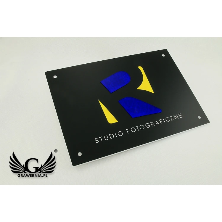 COMPANY SIGN with EMBOSSED LOGO - colorful - SZ071 - dimensions: 297x210mm (A4 format)