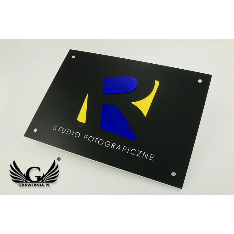 COMPANY SIGN with EMBOSSED LOGO - colorful - SZ071 - dimensions: 297x210mm (A4 format)