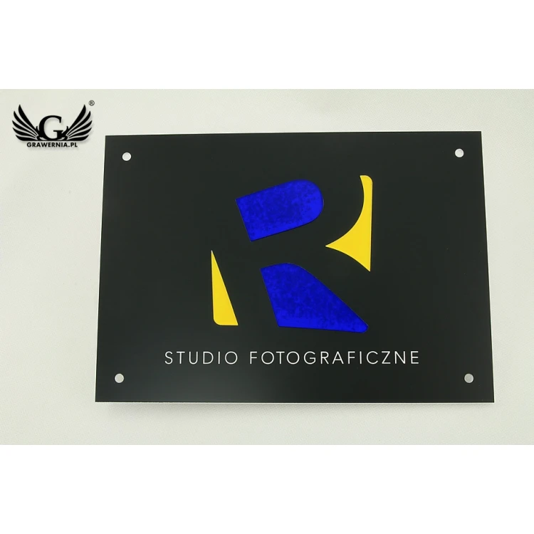COMPANY SIGN with EMBOSSED LOGO - colorful - SZ071 - dimensions: 297x210mm (A4 format)
