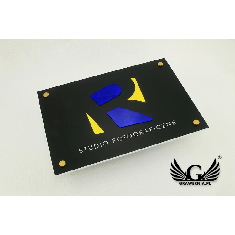 COMPANY SIGN with EMBOSSED LOGO - colorful - SZ071 - dimensions: 297x210mm (A4 format)