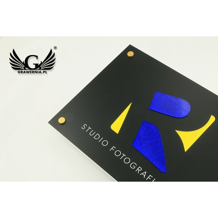 COMPANY SIGN with EMBOSSED LOGO - colorful - SZ071 - dimensions: 297x210mm (A4 format)