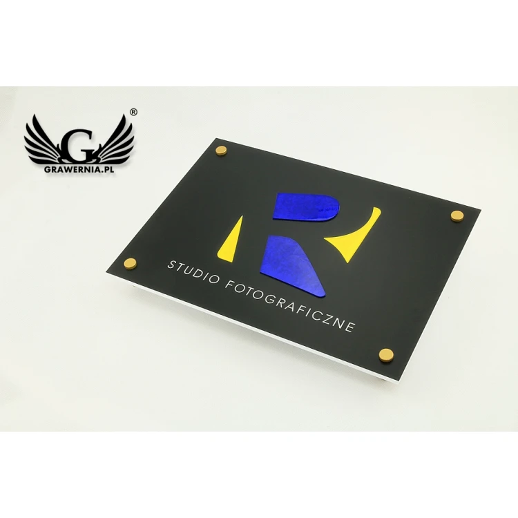 COMPANY SIGN with EMBOSSED LOGO - colorful - SZ071 - dimensions: 297x210mm (A4 format)