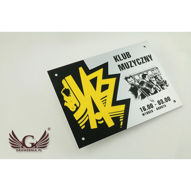 COMPANY SIGN with EMBOSSED LOGO - colorful - SZ072 - dimensions: 297x210mm (A4 format)