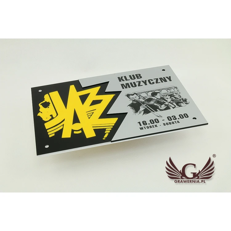 COMPANY SIGN with EMBOSSED LOGO - colorful - SZ072 - dimensions: 297x210mm (A4 format)