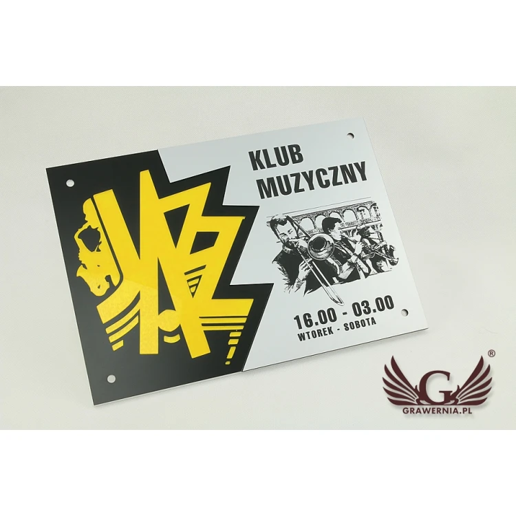COMPANY SIGN with EMBOSSED LOGO - colorful - SZ072 - dimensions: 297x210mm (A4 format)