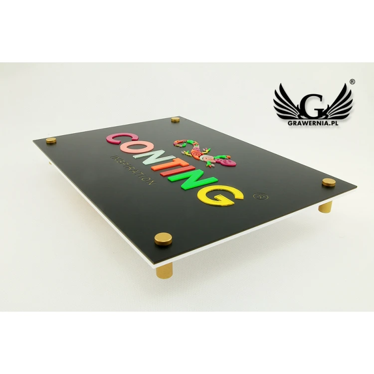 COMPANY SIGN with EMBOSSED LOGO - colorful - SZ073 - dimensions: 297x210mm (A4 format)
