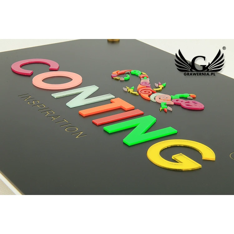 COMPANY SIGN with EMBOSSED LOGO - colorful - SZ073 - dimensions: 297x210mm (A4 format)