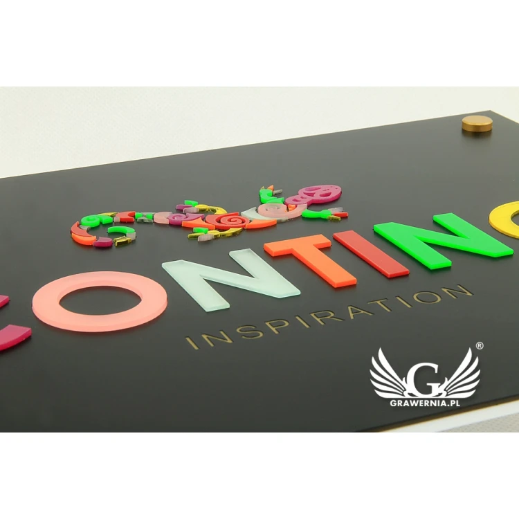 COMPANY SIGN with EMBOSSED LOGO - colorful - SZ073 - dimensions: 297x210mm (A4 format)