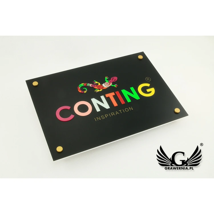 COMPANY SIGN with EMBOSSED LOGO - colorful - SZ073 - dimensions: 297x210mm (A4 format)