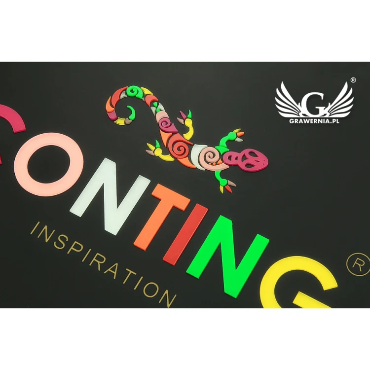 COMPANY SIGN with EMBOSSED LOGO - colorful - SZ073 - dimensions: 297x210mm (A4 format)