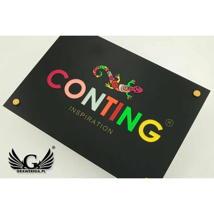 COMPANY SIGN with EMBOSSED LOGO - colorful - SZ073 - dimensions: 297x210mm (A4 format)