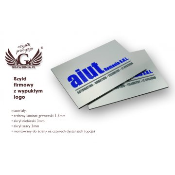 COMPANY SIGN with EMBOSSED LOGO - colorful - SZ076 - dimensions 200x300mm