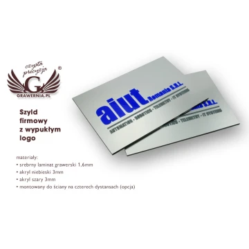 COMPANY SIGN with EMBOSSED LOGO - colorful - SZ076 - dimensions 200x300mm
