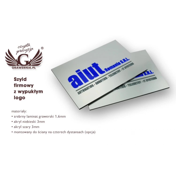 COMPANY SIGN with EMBOSSED LOGO - colorful - SZ076 - dimensions 200x300mm