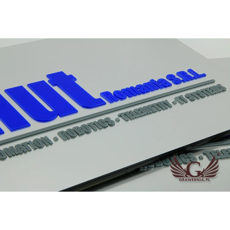COMPANY SIGN with EMBOSSED LOGO - colorful - SZ076 - dimensions 200x300mm