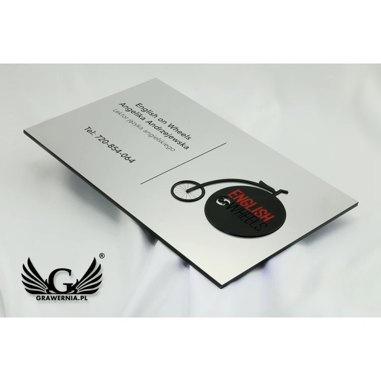 COMPANY SIGN with EMBOSSED LOGO - colorful - SZ077 - dimensions 300x179mm