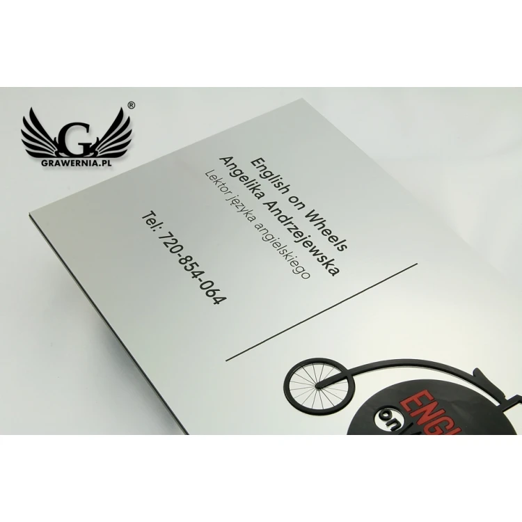 COMPANY SIGN with EMBOSSED LOGO - colorful - SZ077 - dimensions 300x179mm