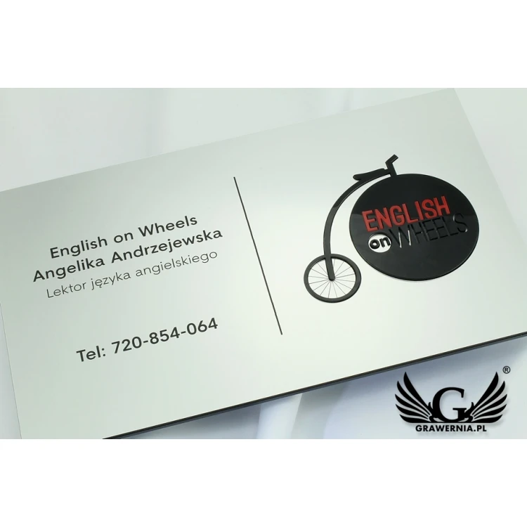 COMPANY SIGN with EMBOSSED LOGO - colorful - SZ077 - dimensions 300x179mm