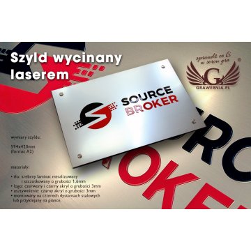 COMPANY SIGN with EMBOSSED LOGO - colorful - SZ079 - dimensions: 594x420mm