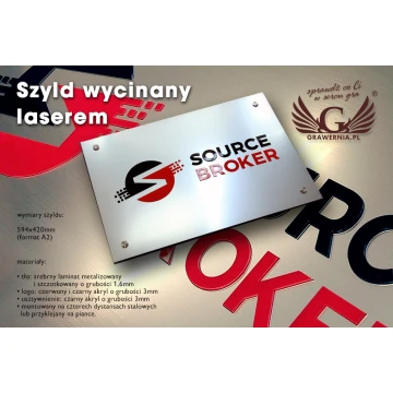 COMPANY SIGN with EMBOSSED LOGO - colorful - SZ079 - dimensions: 594x420mm