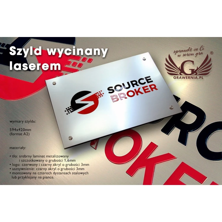 COMPANY SIGN with EMBOSSED LOGO - colorful - SZ079 - dimensions: 594x420mm