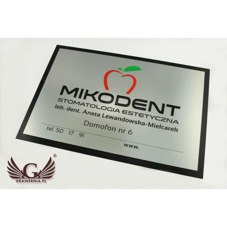 COMPANY SIGN with EMBOSSED LOGO - colorful - SZ095 - dimensions 480x330mm