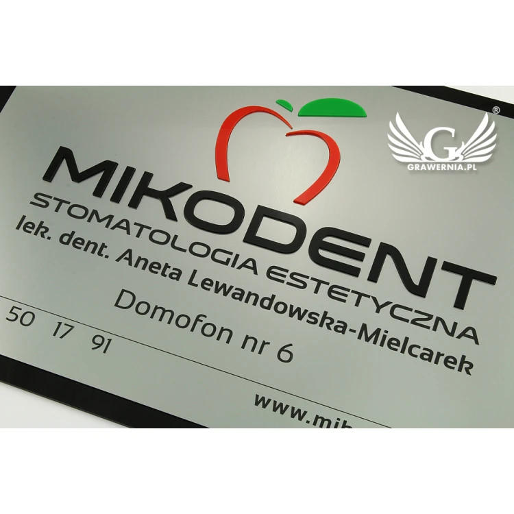 COMPANY SIGN with EMBOSSED LOGO - colorful - SZ095 - dimensions 480x330mm