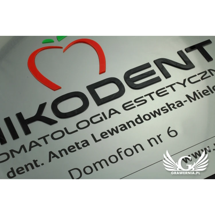 COMPANY SIGN with EMBOSSED LOGO - colorful - SZ095 - dimensions 480x330mm