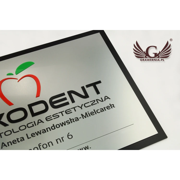 COMPANY SIGN with EMBOSSED LOGO - colorful - SZ095 - dimensions 480x330mm