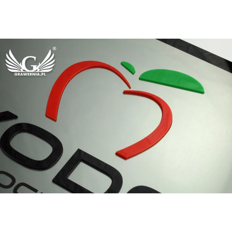 COMPANY SIGN with EMBOSSED LOGO - colorful - SZ095 - dimensions 480x330mm